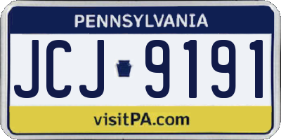 PA license plate JCJ9191