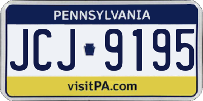 PA license plate JCJ9195