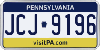 PA license plate JCJ9196