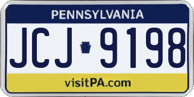 PA license plate JCJ9198