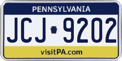 PA license plate JCJ9202