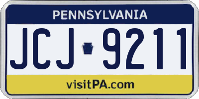 PA license plate JCJ9211