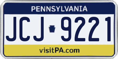 PA license plate JCJ9221