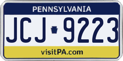 PA license plate JCJ9223