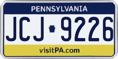 PA license plate JCJ9226