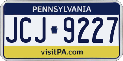 PA license plate JCJ9227