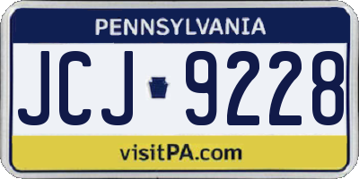 PA license plate JCJ9228