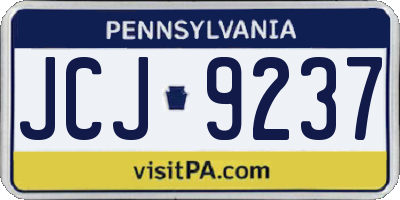 PA license plate JCJ9237