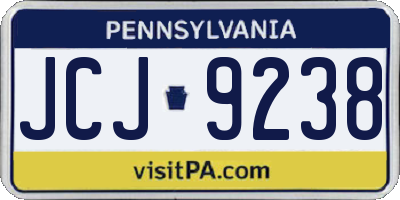 PA license plate JCJ9238