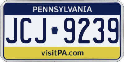 PA license plate JCJ9239