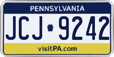 PA license plate JCJ9242
