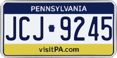 PA license plate JCJ9245