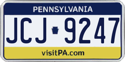PA license plate JCJ9247