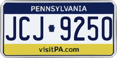 PA license plate JCJ9250