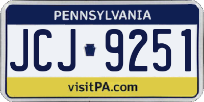 PA license plate JCJ9251