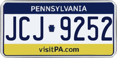 PA license plate JCJ9252