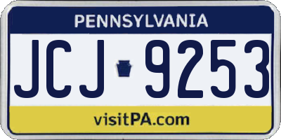 PA license plate JCJ9253