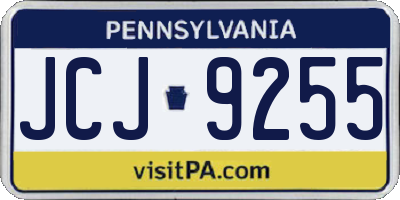 PA license plate JCJ9255