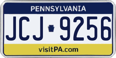 PA license plate JCJ9256
