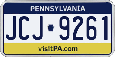 PA license plate JCJ9261