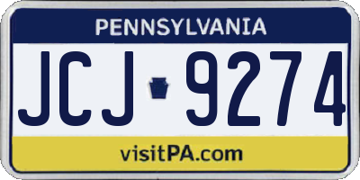 PA license plate JCJ9274