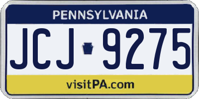 PA license plate JCJ9275