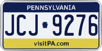 PA license plate JCJ9276