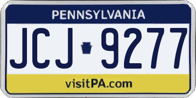 PA license plate JCJ9277