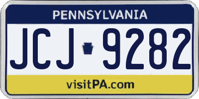 PA license plate JCJ9282