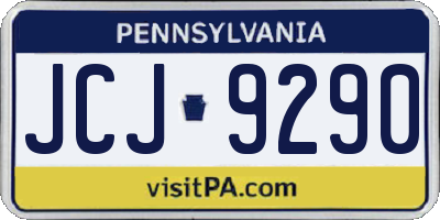 PA license plate JCJ9290