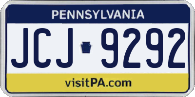 PA license plate JCJ9292