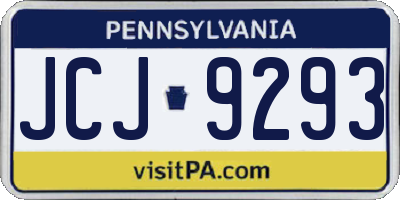 PA license plate JCJ9293