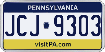 PA license plate JCJ9303