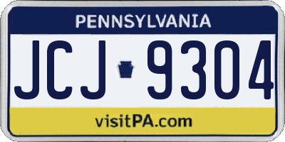 PA license plate JCJ9304