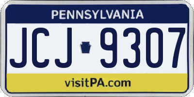 PA license plate JCJ9307