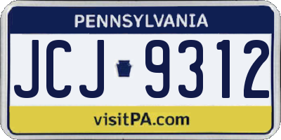 PA license plate JCJ9312
