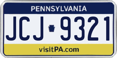PA license plate JCJ9321