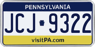 PA license plate JCJ9322