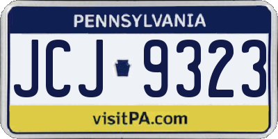 PA license plate JCJ9323