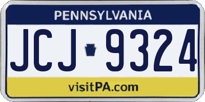 PA license plate JCJ9324