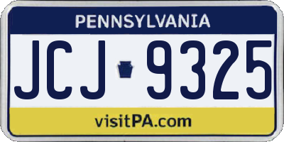PA license plate JCJ9325