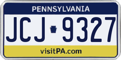 PA license plate JCJ9327