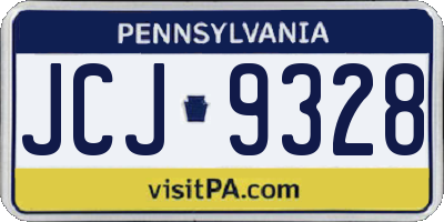 PA license plate JCJ9328