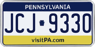 PA license plate JCJ9330