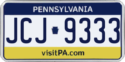 PA license plate JCJ9333