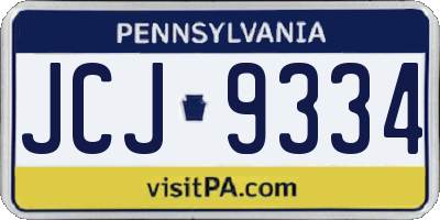 PA license plate JCJ9334