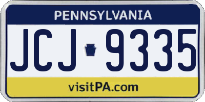 PA license plate JCJ9335