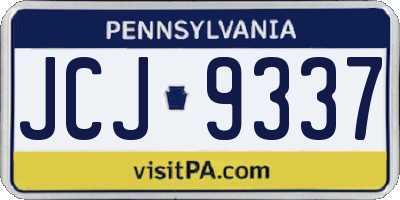 PA license plate JCJ9337