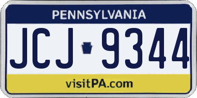 PA license plate JCJ9344