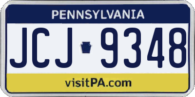 PA license plate JCJ9348